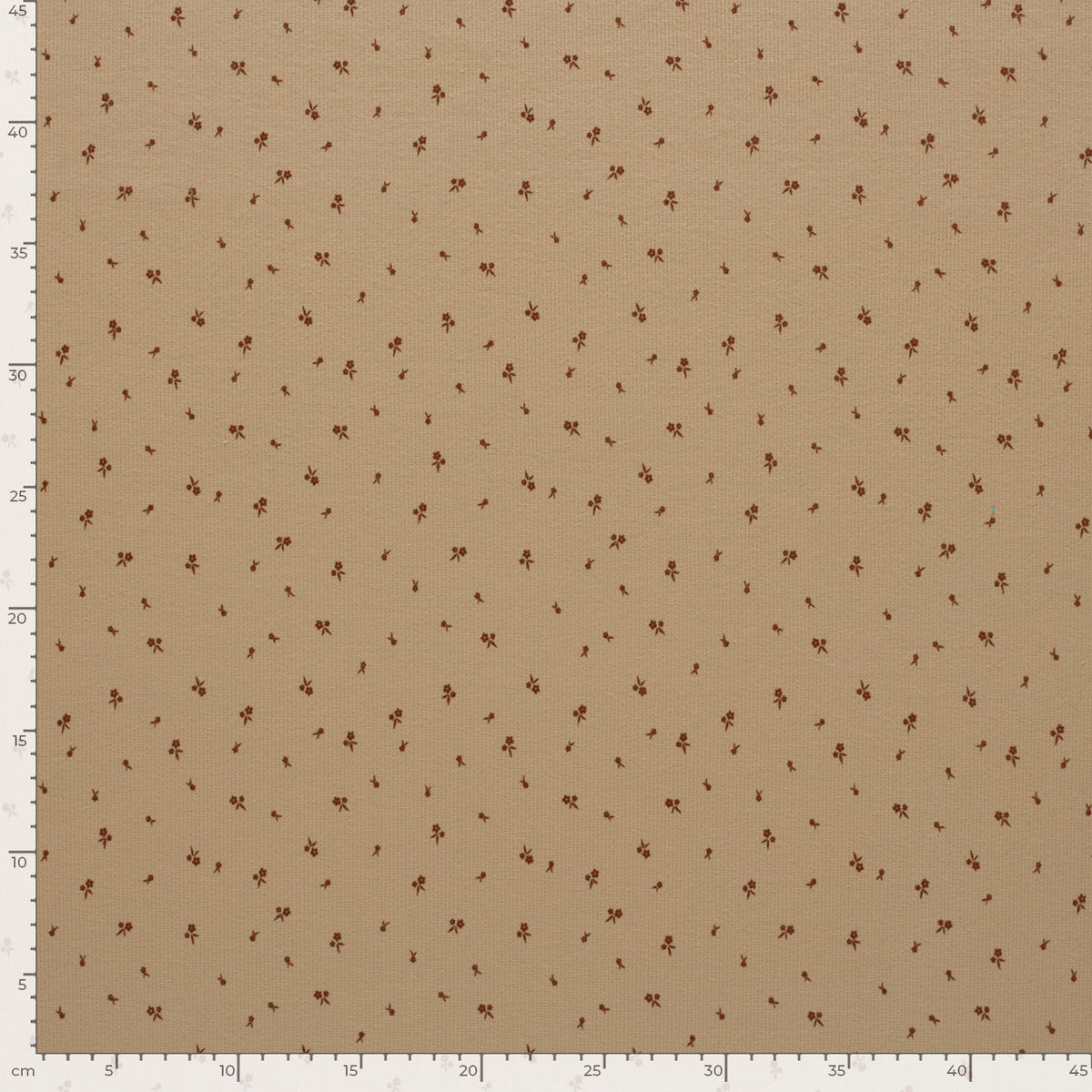 25443.052 RIB JERSEY STOF BEDRUKT BLOEMEN - BEIGE