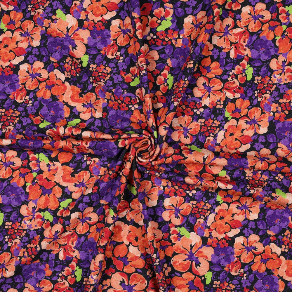 03230.001 JERSEY DIGITAL FLOWERS - NAVY