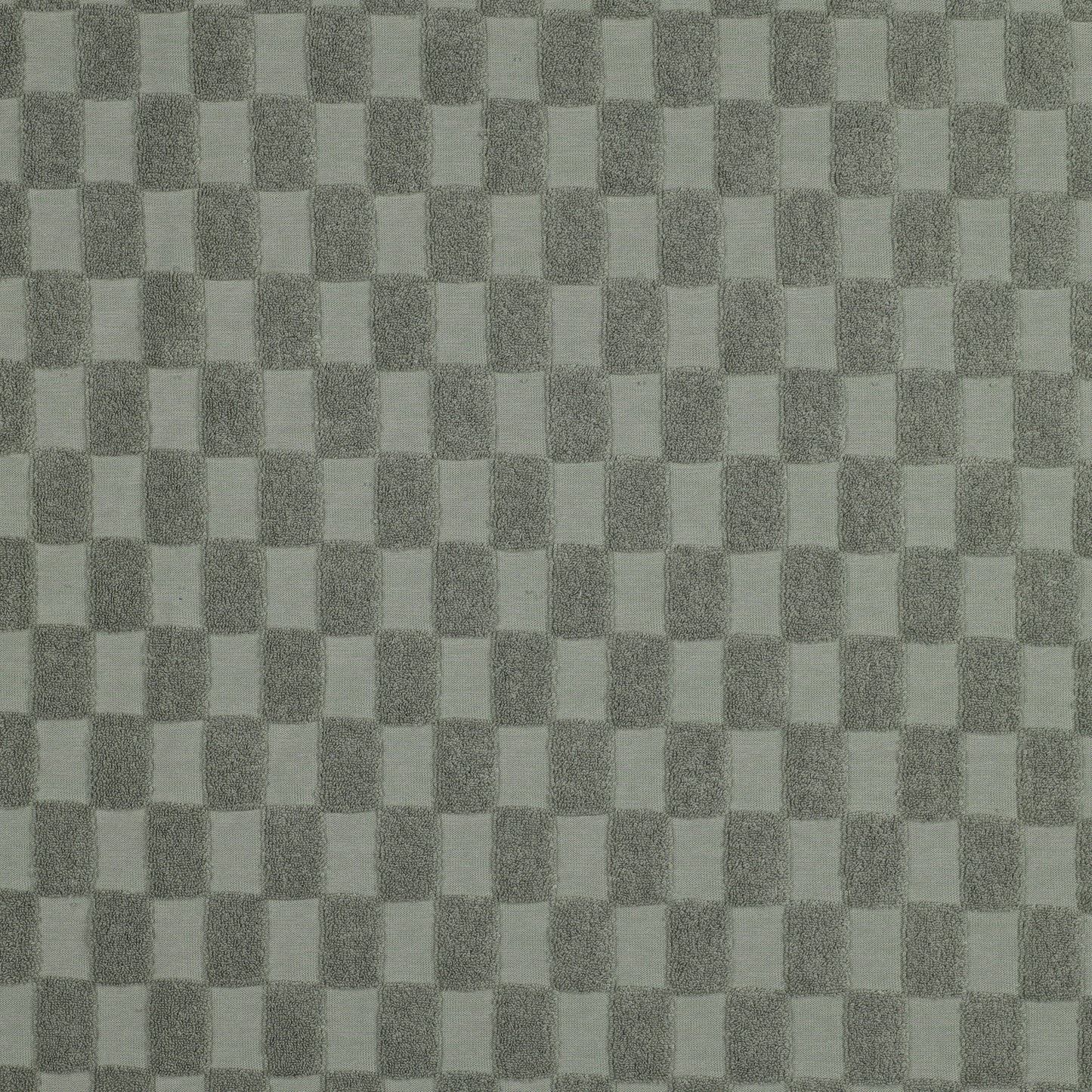 03297.001 COTTON TOWELLING KNIT CHECKS - GREEN