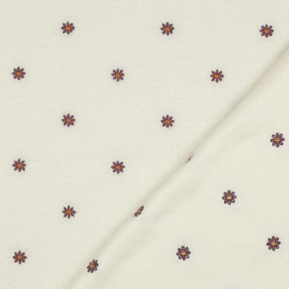 03349.001 TEDDY EMBROIDERY FLOWERS - ECRU