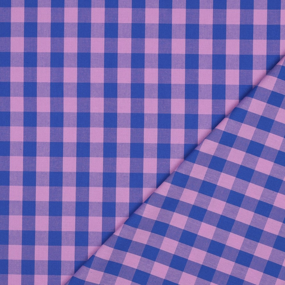 03511.008 COTTON YARN DYED CHECKS - LAVENDER / BLUE