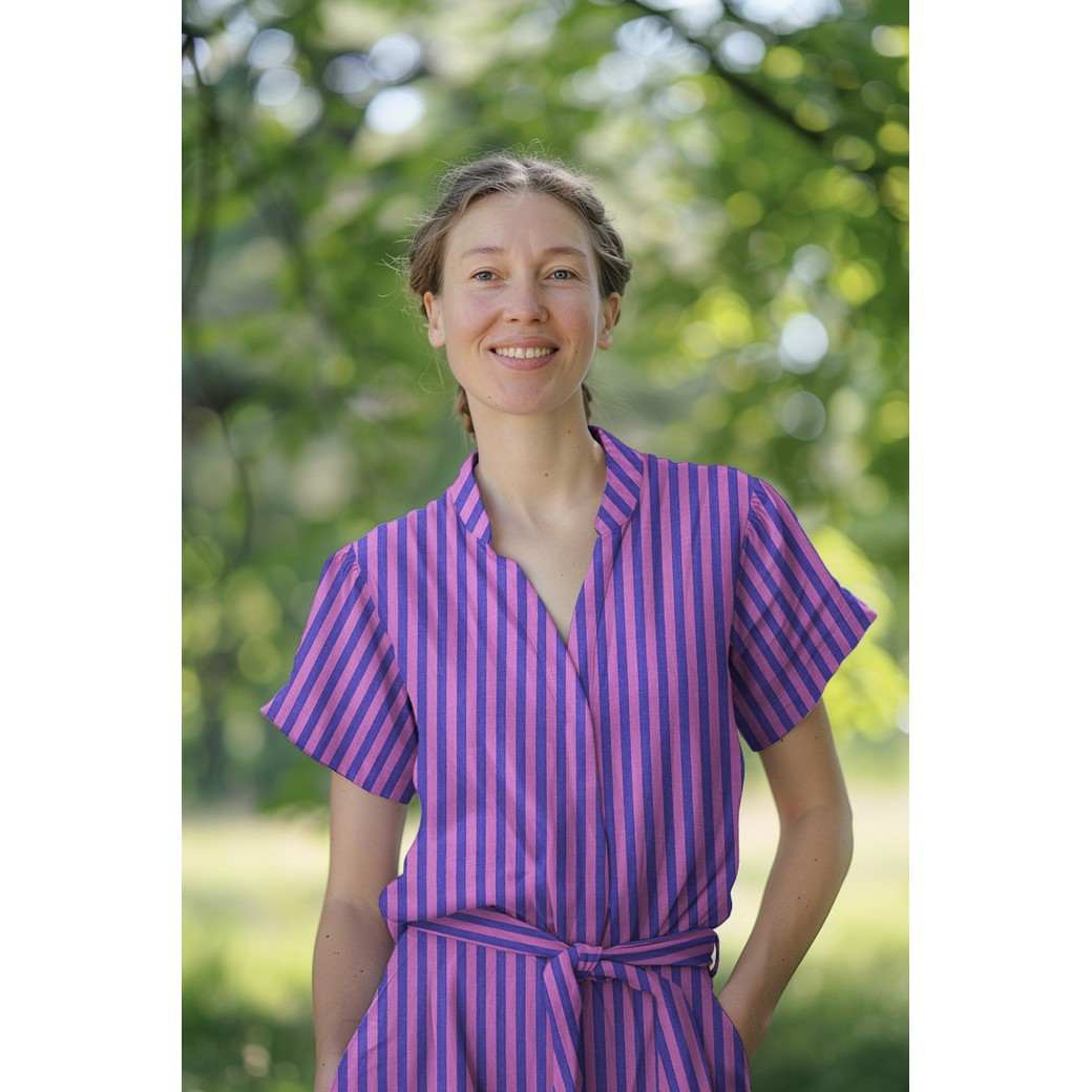 03588.004 COTTON YARN DYED STRIPES - MAUVE