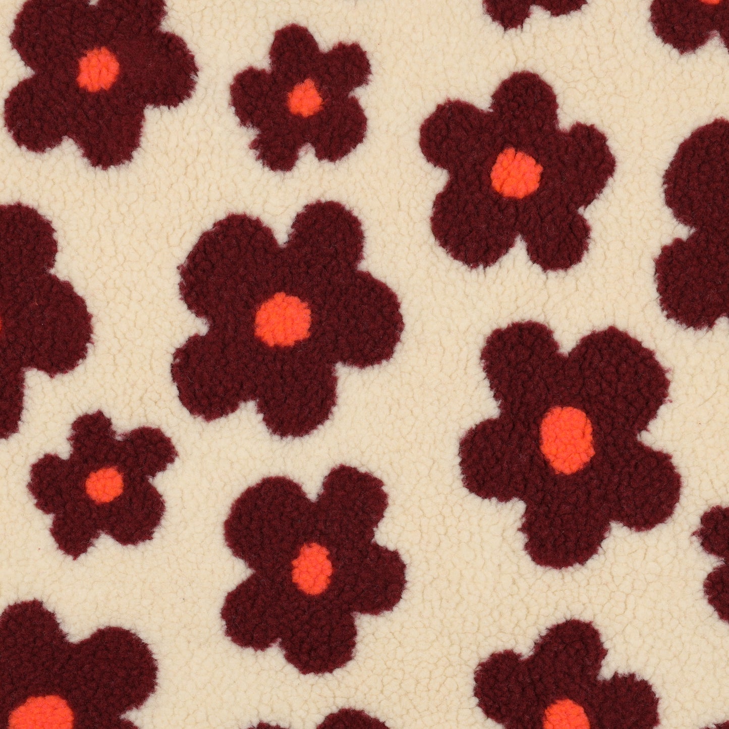 03716.001 TEDDY JACQUARD FLOWERS - BEIGE/WINE RED