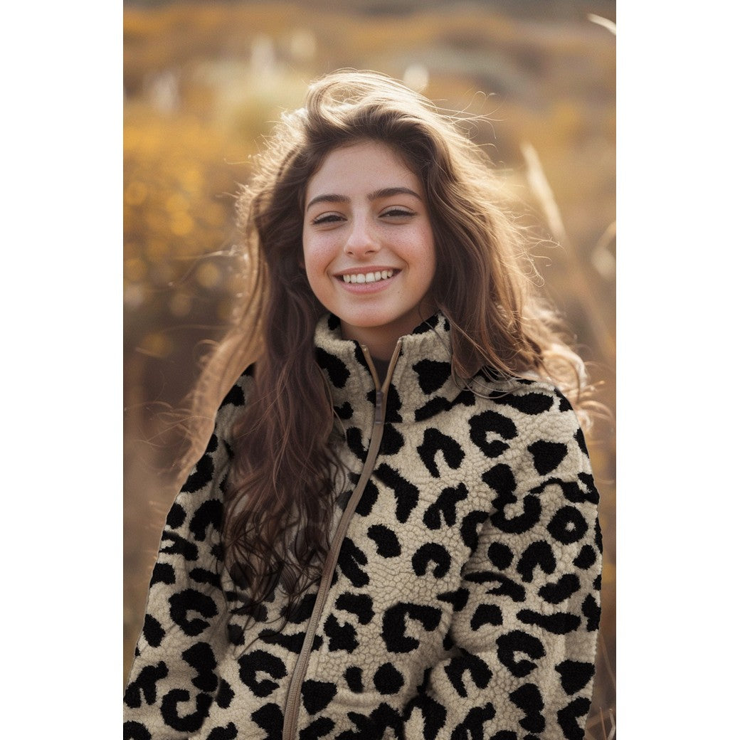 03741.001 TEDDY JACQUARD ANIMAL SKIN - TAUPE