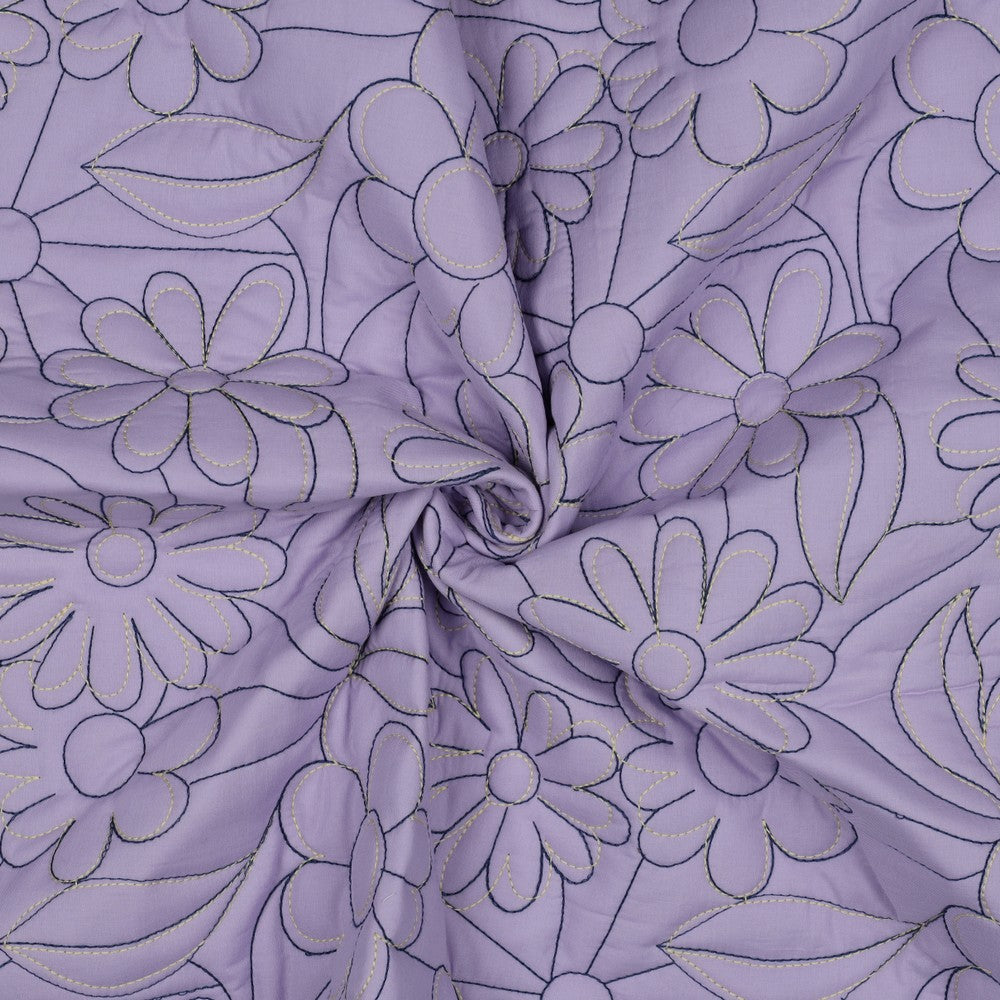03790.002 COTTON STEPPED FLOWERS - LAVENDER
