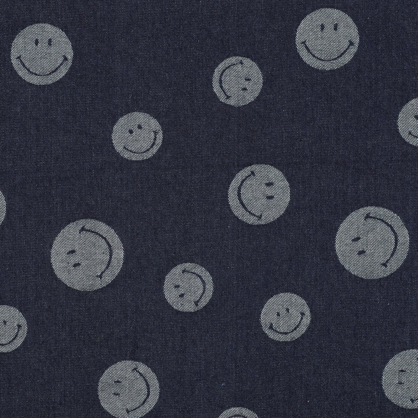 03865.001 DENIM JACQUARD SMILEYS - INDIGO