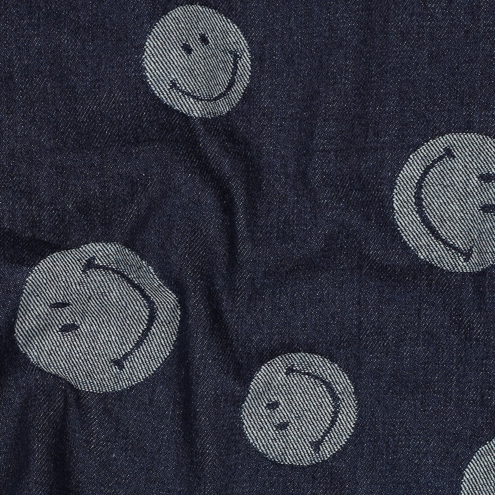 03865.001 DENIM JACQUARD SMILEYS - INDIGO