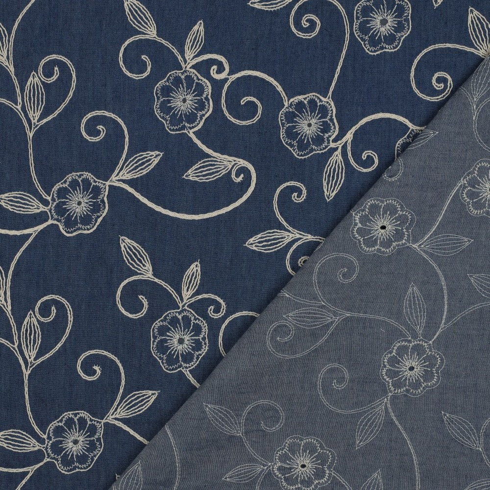 03872.001 DENIM EMBROIDERY FLOWERS - JEANS