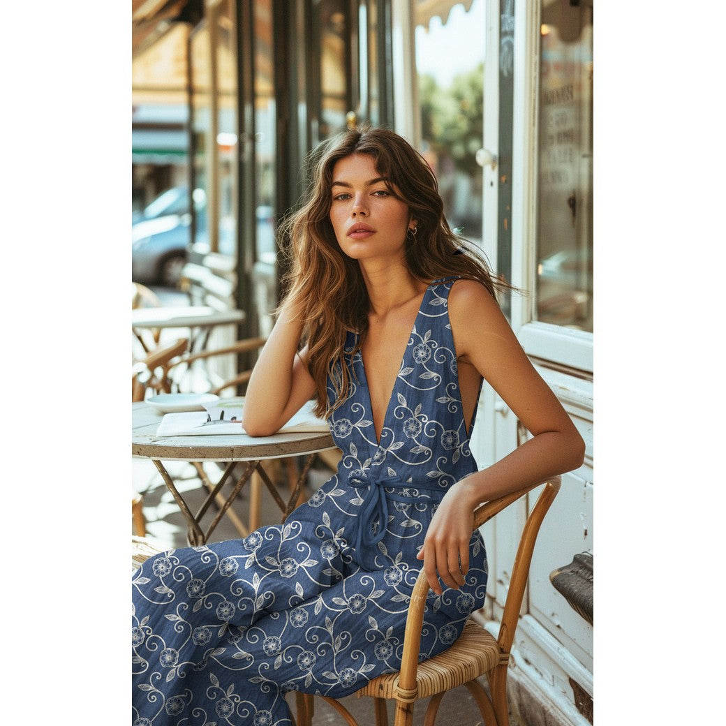 03872.001 DENIM EMBROIDERY FLOWERS - JEANS