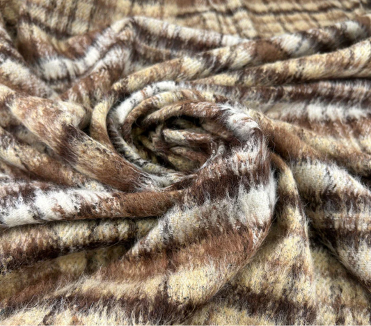 Wollen ruitdessin - bruin