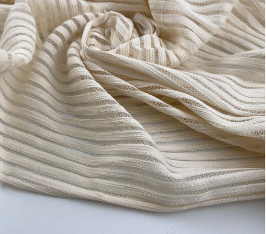 Transparante kantstof - beige